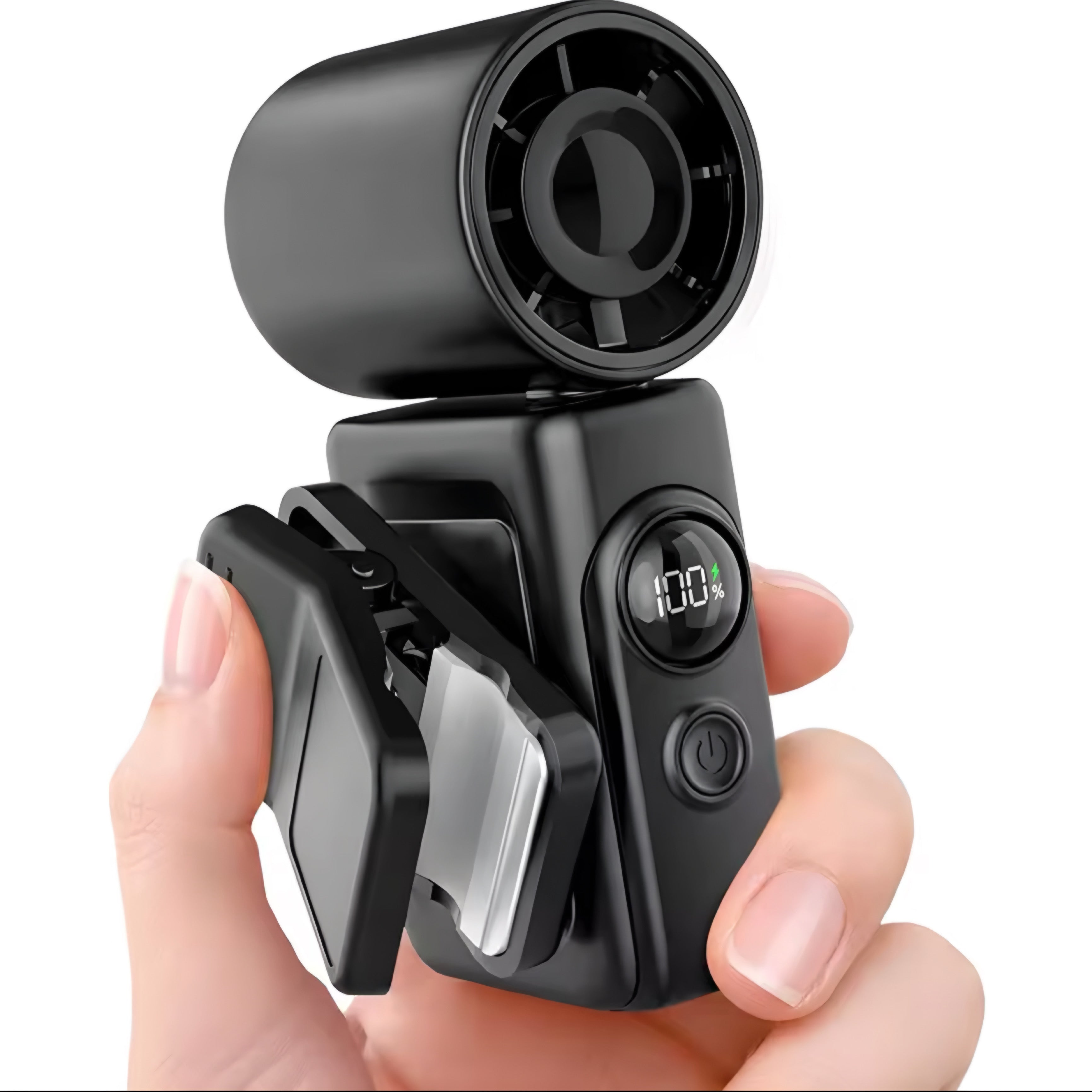 Mini Ventilatore Portatile Clip-On con Display LED